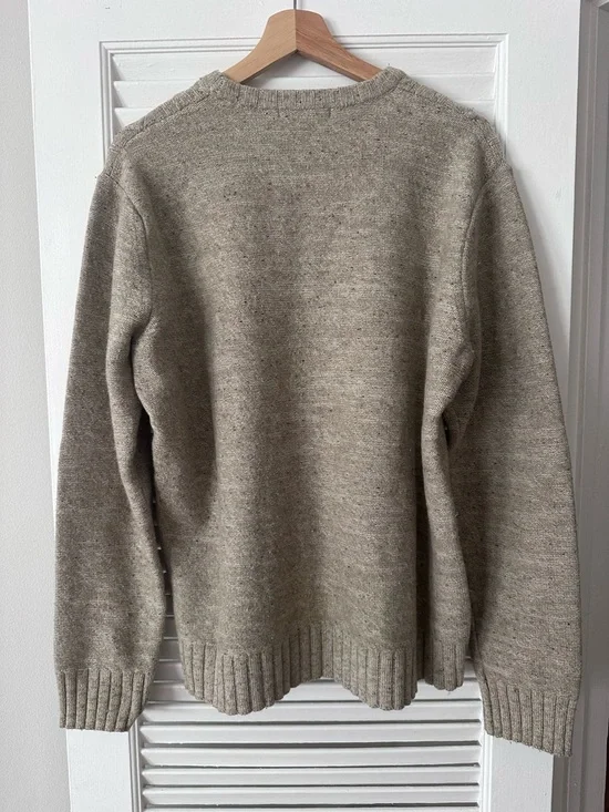 Smartwool Men's Taupe Cable-Knit Crewneck Sweater - Picture 4 of 4